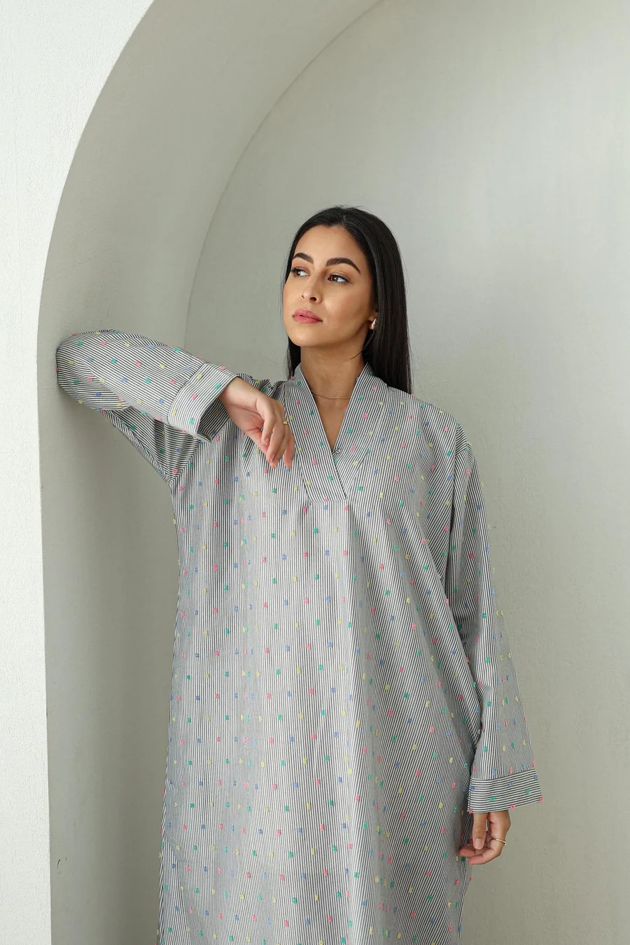 Striped Cotton Kaftan supplied by Yiwu Huanyu Trading Company