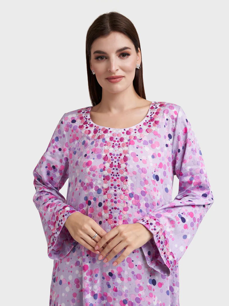 Lavender luxury jalabiya for global buyers